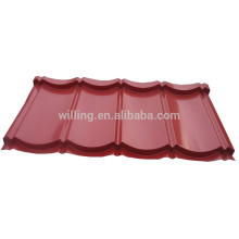 Rubinrot Farbe beschichtet Wellpappe Gavanized Stahl Dachziegel